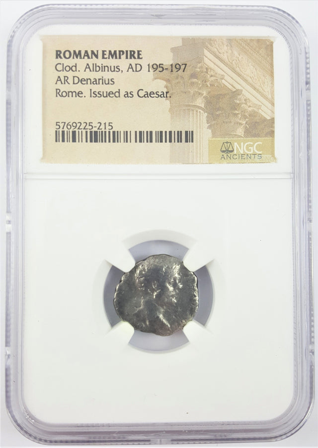 CLODIUSALBINUS(AR)NGC(VG-LG) Roman usurper Clodius Albinus denarius, 195-7 AD(VG-LG)