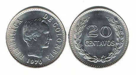 Colombia KM237(U) 20 Centavos