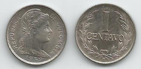 Colombia KM275a(U) 1 Centavo - 1952