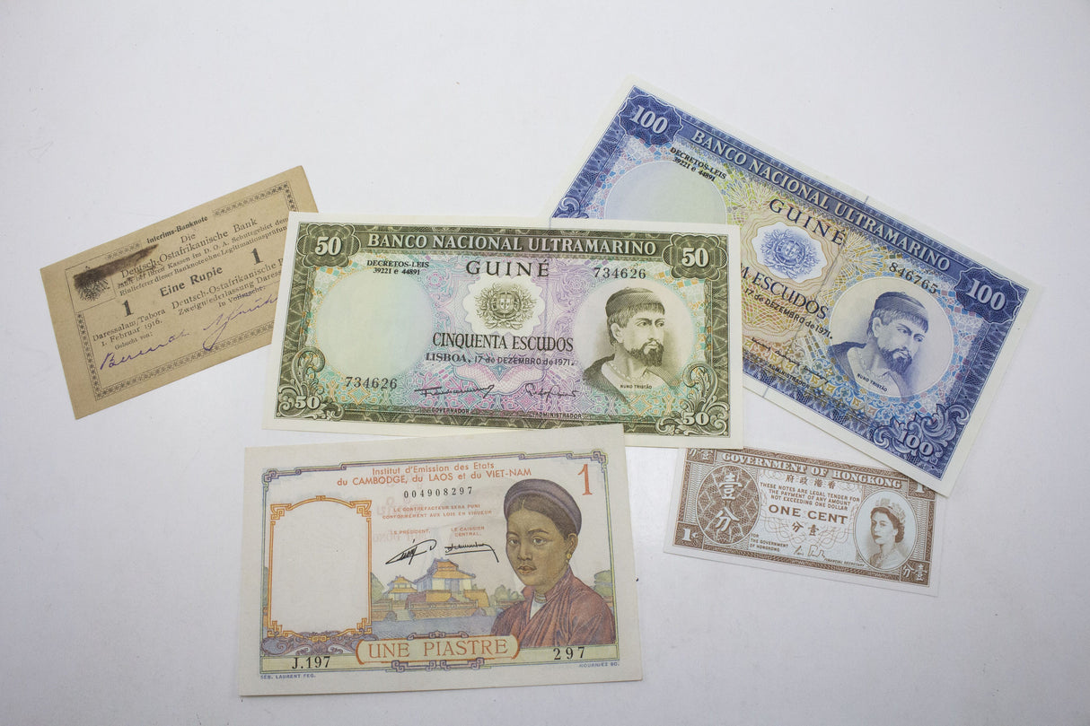 COLONIALISM-BF Age of Empire: Five European Colonial Banknotes (Billfold)