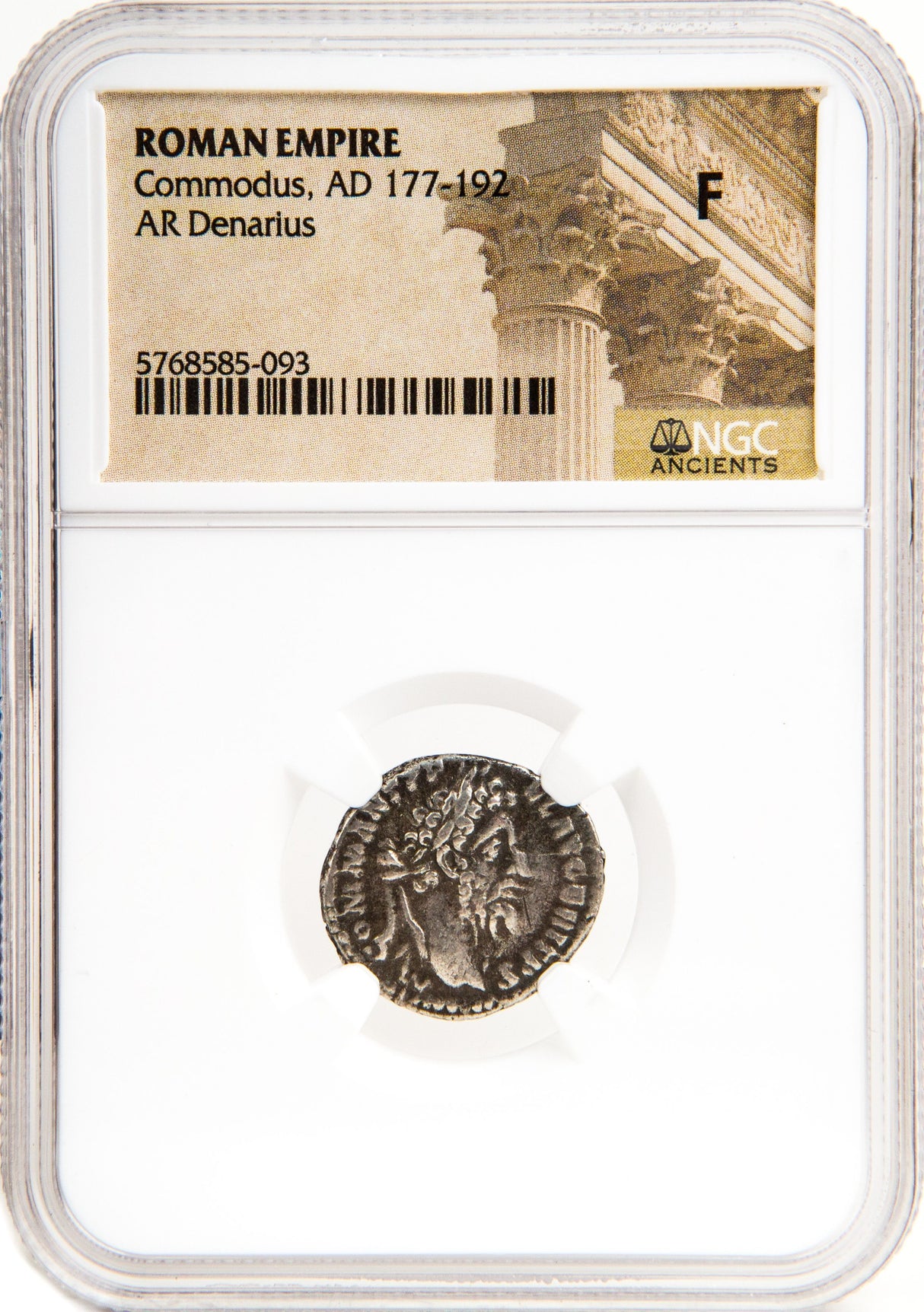 COMMODUS(AR)NGC(F) Roman Silver Denarius of Commodus (AD 177-192) NGC(F)