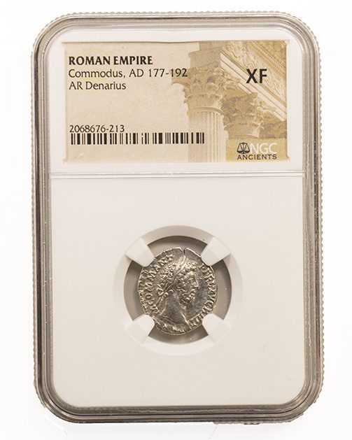 COMMODUS(AR)NGC(XF) Roman Silver Denarius of Commodus (AD 177-192) NGC(XF)