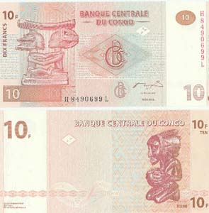 Congo D.R. PDR93(U) 10 Francs