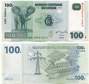 Congo D.R. PDR98(U) 100 Francs