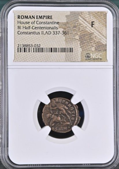 CONSTANTIUS II (GLADIATOR) NGC(F) Constantius II Gladiator Reverse NGC Slab (F) - Fallen Horseman(F)