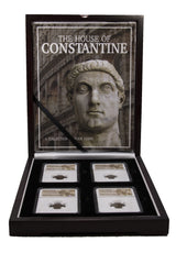 CONSTDYN4SLAB-BOX House of Constantine: A Boxed Collection of Four NGC-Certified (VF)Roman Bronze Coins (Constantine the Great and His Three Sons) (CONSTDYN4SLAB-BOX)