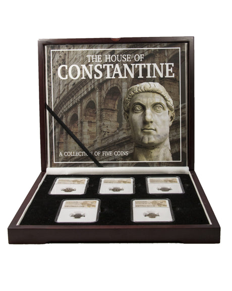 CONSTDYN5SLAB-BOX House of Constantine: A Collection of Five Slabbed Coins (VF) (Five-Coin Box)