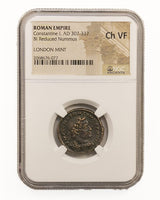 CONSTGRT(AE3)-LM-NGC(VF) Roman AE of Constantine I, the Great (AD 272-337) NGC-London Mint(VF)