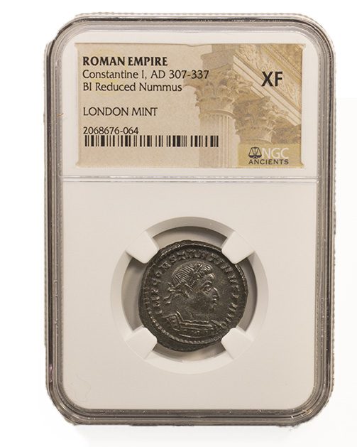 CONSTGRT(AE3)-LM-NGC(XF) Roman AE of Constantine I, the Great (AD 272-337) NGC-London Mint(XF)