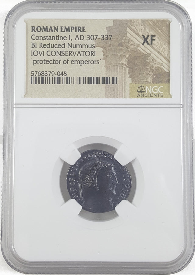 CONSTGRT(JOVI)NGC(XF) Roman AE of Constantine I, the Great (AD 272-337) Jovi Conservatori NGC(XF)