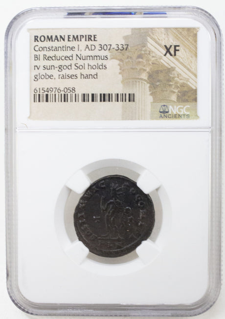 CONSTGRT(SOL)NGC(XF) Roman AE of Constantine I, the Great (AD 272-337) Sol Invictus NGC(XF)