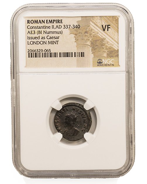 CONSTINE2ND(AE3)-LM-NGC(VF) Roman AE of Constantine II (AD 316-340) NGC-London Mint(VF)