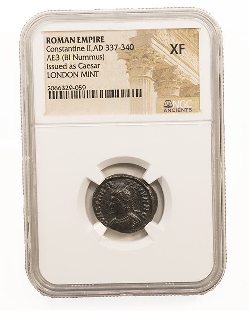 CONSTINE2ND(AE3)-LM-NGC(XF) Roman AE of Constantine II (AD 316-340) NGC-London Mint(XF)