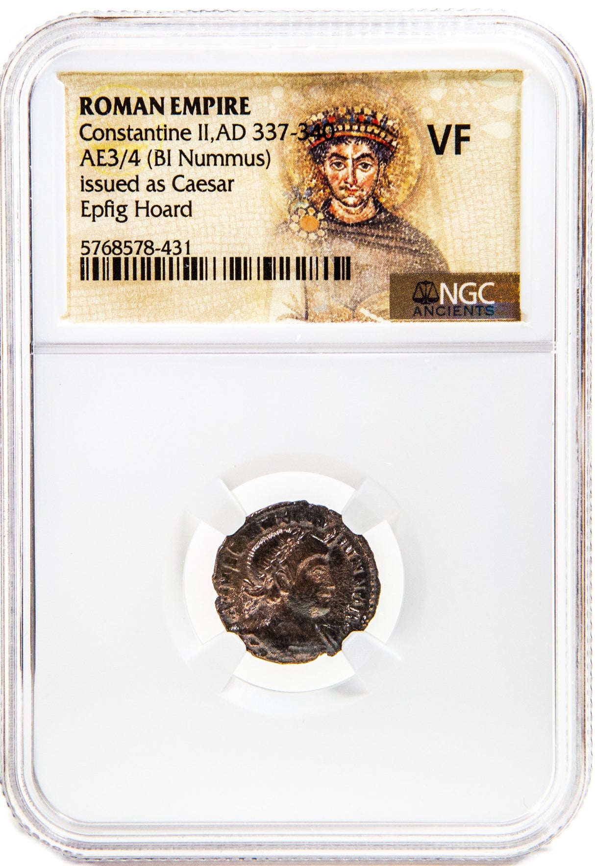 CONSTINE2ND(EPFIG)NGC(VF) Roman AE of Constantine II (AD 316-340) Epfig Hoard NGC(VF)