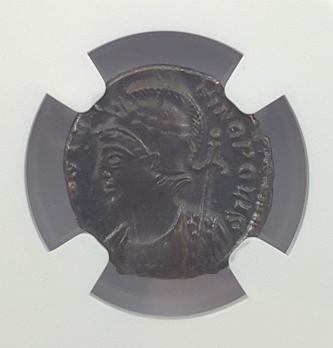 CONSTOPOL(EPFIG)NGC(AU) Roman AE of Constantinopolis (AD 330-346) Epfig Hoard NGC(AU)