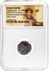 CONSTOPOL(EPFIG)NGC(VF) Roman AE of Constantinopolis (AD 330-346) Epfig Hoard NGC(VF)