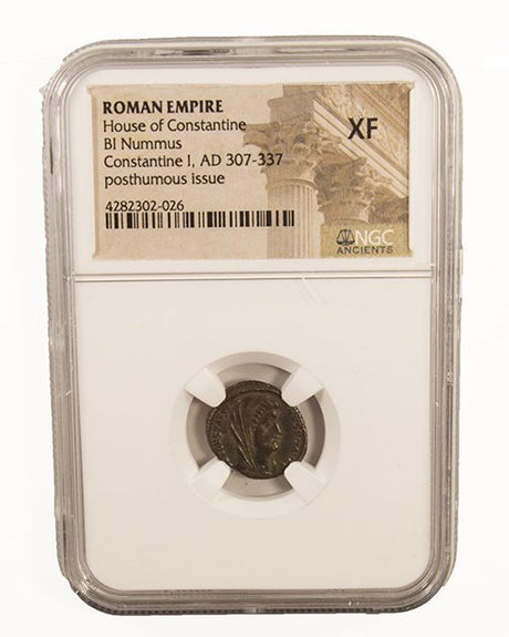 CONSTQUAD(AE4)NGC(XF) Roman AE4 of Constantine I ,Manus Dei (AD 337-340) NGC(XF)