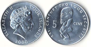 Cook Islands KM369(U) 5 Cents