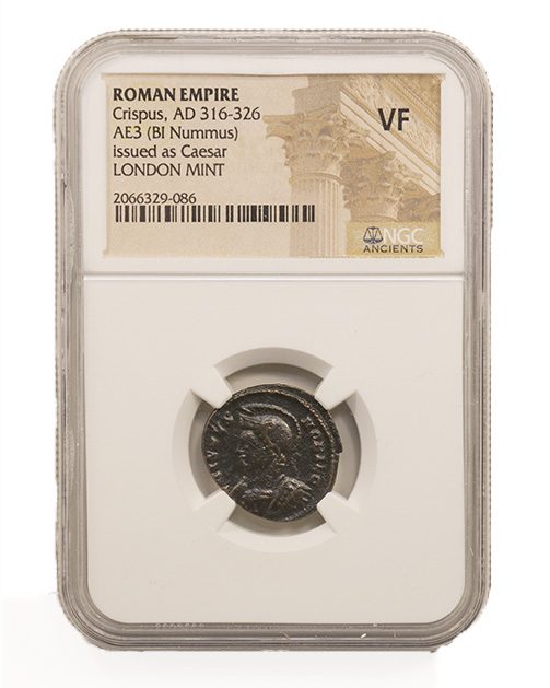 CRISPUS(AE3)-LM-NGC(VF) Roman AE3 of Crispus (AD 304-326) NGC-London Mint(VF)