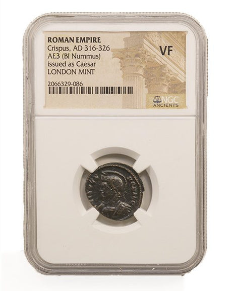 CRISPUS(AE3)-LM-NGC(VF) Roman AE3 of Crispus (AD 304-326) NGC-London Mint(VF)