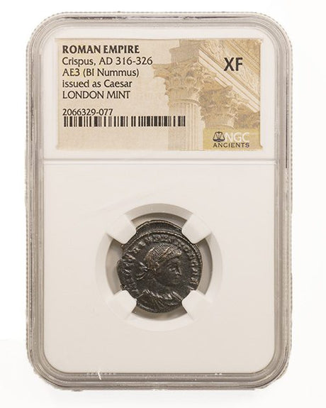 CRISPUS(AE3)-LM-NGC(XF) Roman AE3 of Crispus (AD 304-326) NGC-London Mint(XF)