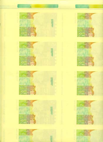 Croatia P28(REVERSE)(U) 5 Kuna uncut sheet Of 40 notes