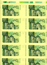 Croatia P28(REVERSE)(U) 5 Kuna uncut sheet Of 40 notes