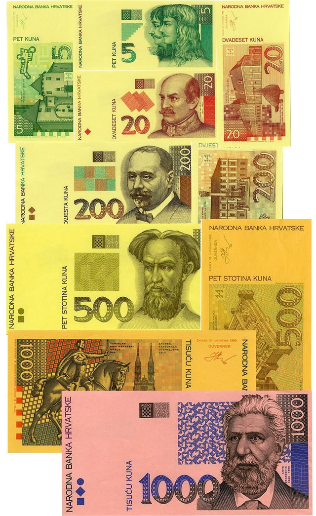 CROABN10SET(U) Croatia Set of 10 Cut Kuna Notes