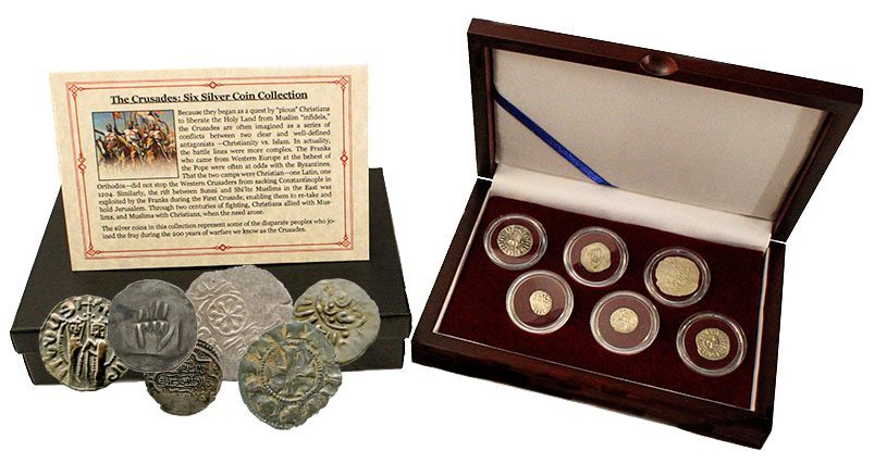 CRUSADER6CNBOX-B Crusader: Friends & Foes, Box of 6 Silver Medieval Coins (Six-Coin Box)