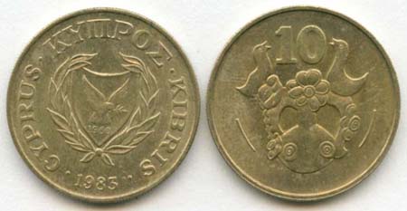 Cyprus KM56.1(VF-XF) 10 Cents