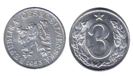 Czechoslovakia KM36&52(VF-XF) 3 Haleru