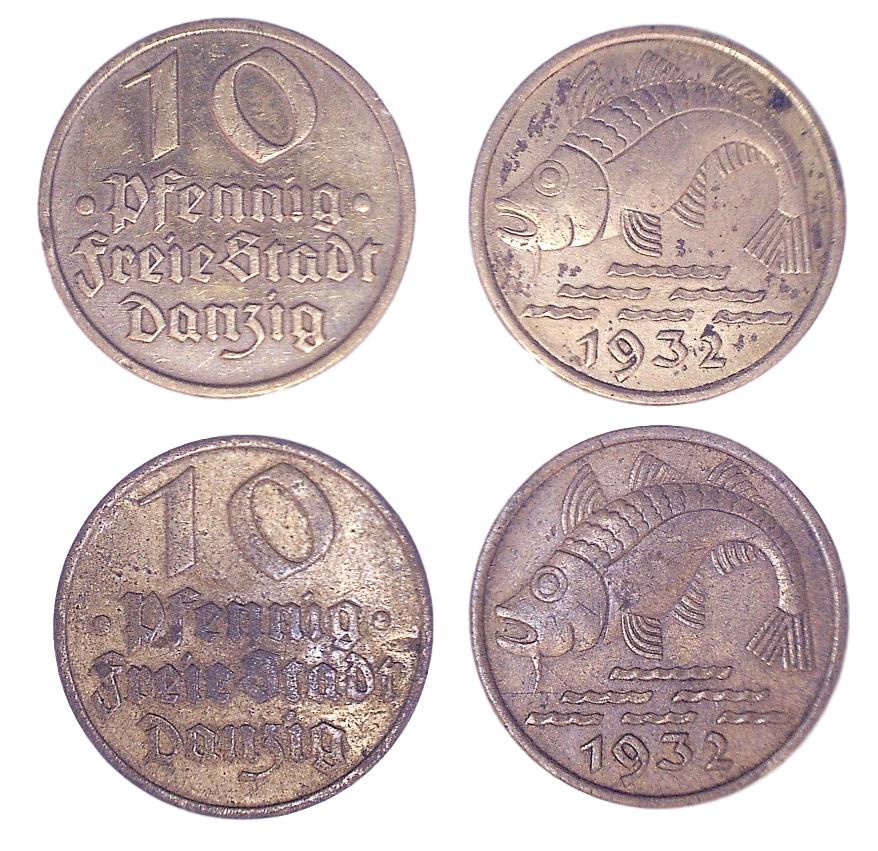 Danzig KM152(F-VF) 10 Pfennig