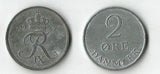 Denmark KM840.2(U) Denmark, Frederik IX (1947-1972), Zinc 2 Ore, dated 1963, brilliant unciruclated