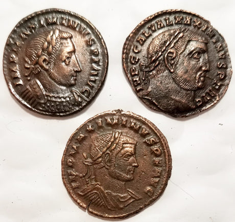 DL2002 Lot of 3 Maximinus II Bronze, Different Types (AU)