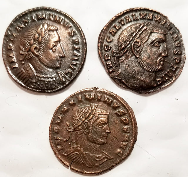 DL2002 Lot of 3 Maximinus II Bronze, Different Types (AU)