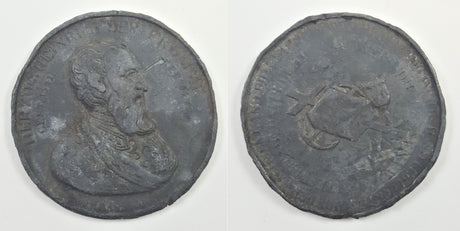 DL2086 Dealer lot of one (1) lead German medal depicting Herzog Heinrich der Fromme. Unclear date, likely 1500s.(F)