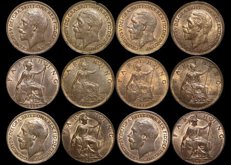 DL323 Great Britain, George V (1910-1936), Bronze Farthings (6), a lot of (6) coins