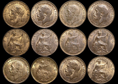 DL325 Great Britain, George V (1910-1936), Bronze Farthings (6), a lot of (6) coins