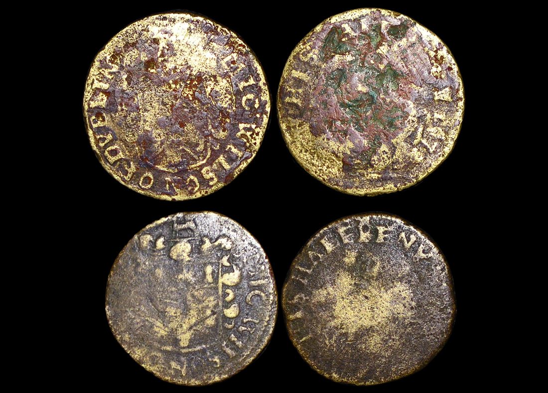 DL551 Ireland, C17th Trade Tokens, Co. Dublin, Dublin, Mic Wilson, Copper Halfpenny Tokens, 1672 (2), a lot of (2) coins