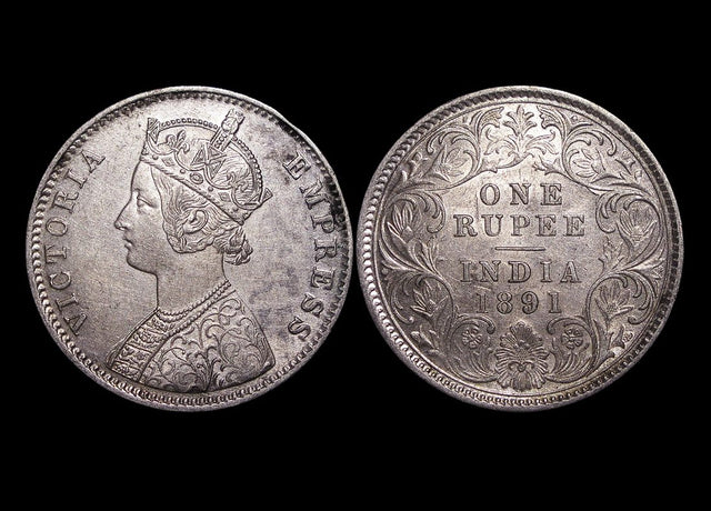 DL772 British India, Victoria (1837-1901), Silver Rupee, 1891C, AU, KM492, a lot of (1) coin