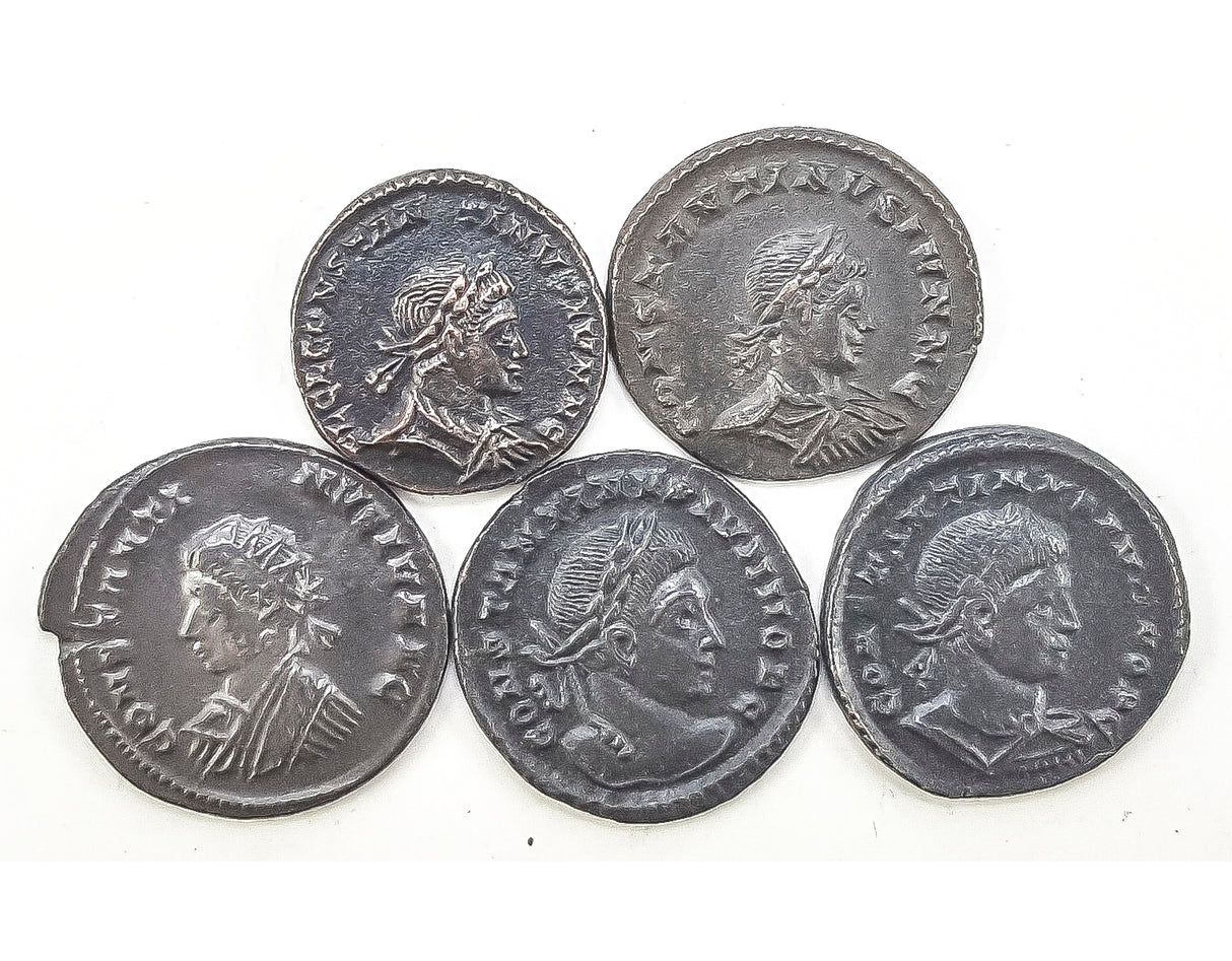 DLR7 Lot of 5 London Mint Constantine II, XF/AU Condition