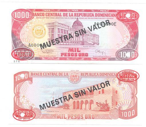 Dominican Rep. P138s(1994)(U) 1,000 Pesos (specimen)