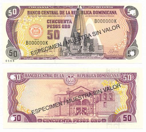 Dominican Rep. P155s(1997)(U) 50 Pesos (specimen)