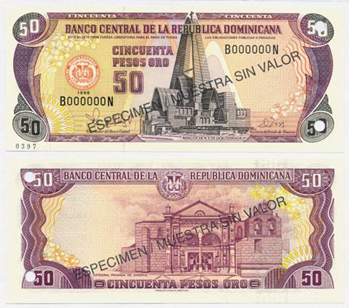 Dominican Rep. P155s(1998)(U) 50 Pesos (specimen)