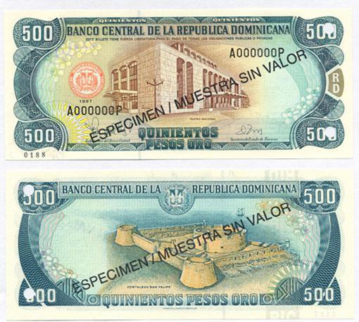 Dominican Rep. P157s(1997)(U) 500 Pesos (specimen)