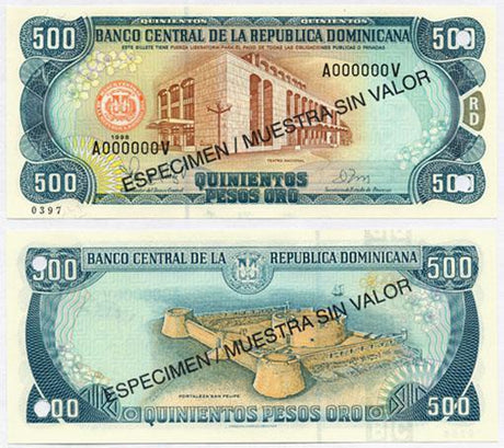 Dominican Rep. P157s(1998)(U) 500 Pesos (specimen)