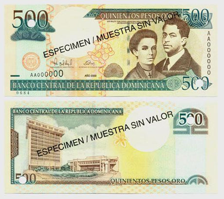 Dominican Rep. P163s(2000)(U) 500 Pesos (specimen)