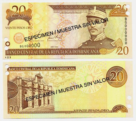 Dominican Rep. P169s(2001)(U) 20 Pesos (specimen)