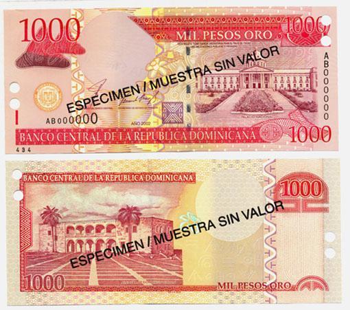 Dominican Rep. P173s(2002)(U) 1,000 Pesos (specimen)