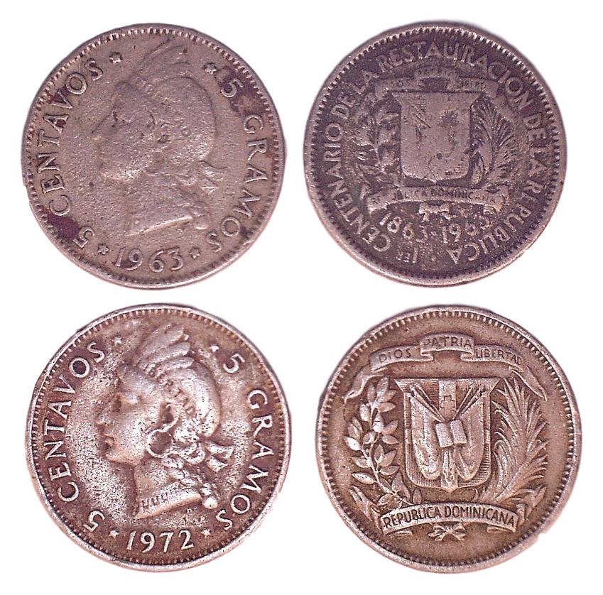 Dominican Rep. KM18-26(VG-F) 5 Centavos